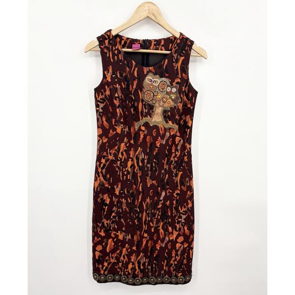 Save The Queen Dress Small Beaded Embroidered Tree Art To Wear Avant Garde Italy - Picture 1 of 7